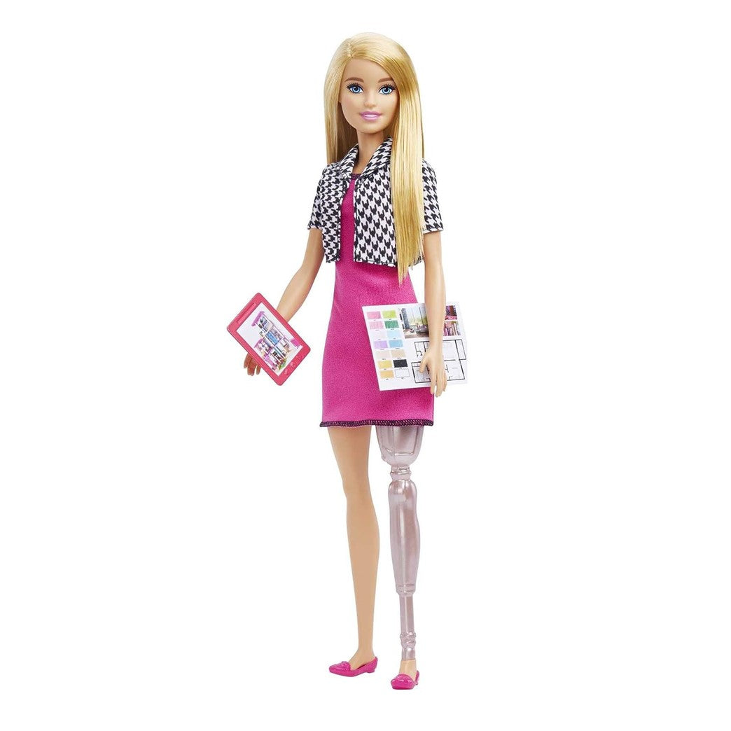 Barbie Fashionistas Doll #202 in Girl Power Print Outfit, with Curvy Body,  Blonde Hair & Accessories