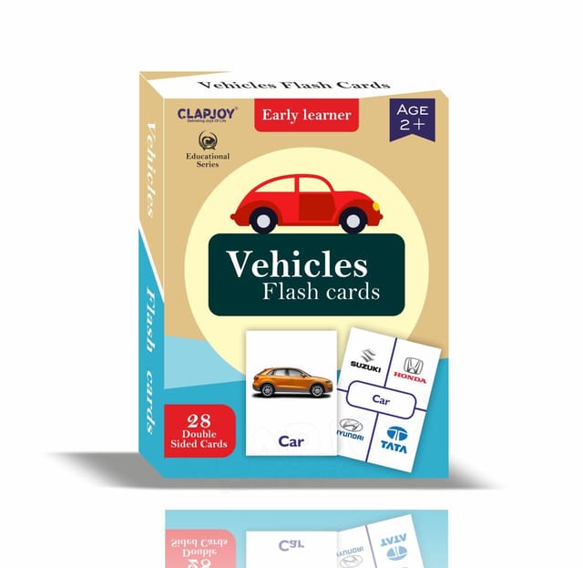 Clapjoy Vehicles Flash Card For Kids Of Age 2 Years And Above