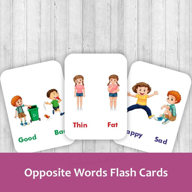 Clapjoy Opposite Words Flash Card For Kids Of Age 2 Years And Above