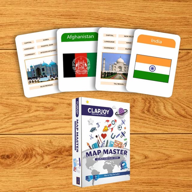 Clapjoy Map Master Flash Cards For Kids Ages 6+ Years