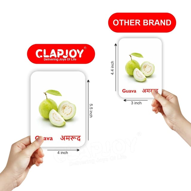 Clapjoy Fruits Flash Card For Kids Of Age 2 Years And Above