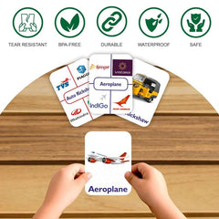 Clapjoy Vehicles Flash Card For Kids Of Age 2 Years And Above