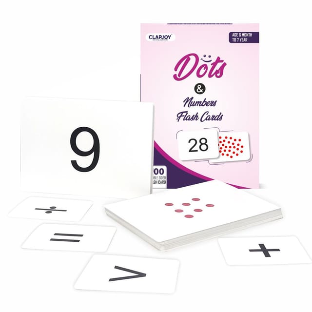 Clapjoy Fun With Dots & Numbers Flashcards For 6+ Months Babies