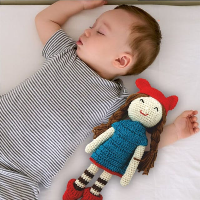 Clapjoy Soft Hand Knitted Cotton Thread Doll For Kids