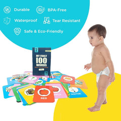 Clapjoy My First 100 Words Flash Cards For Kids Of Age 1 Years And Above