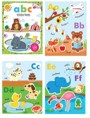 Pegasus Set of 4 Sticker Books - Number, ABC, Things that Move & Shapes and Opposites