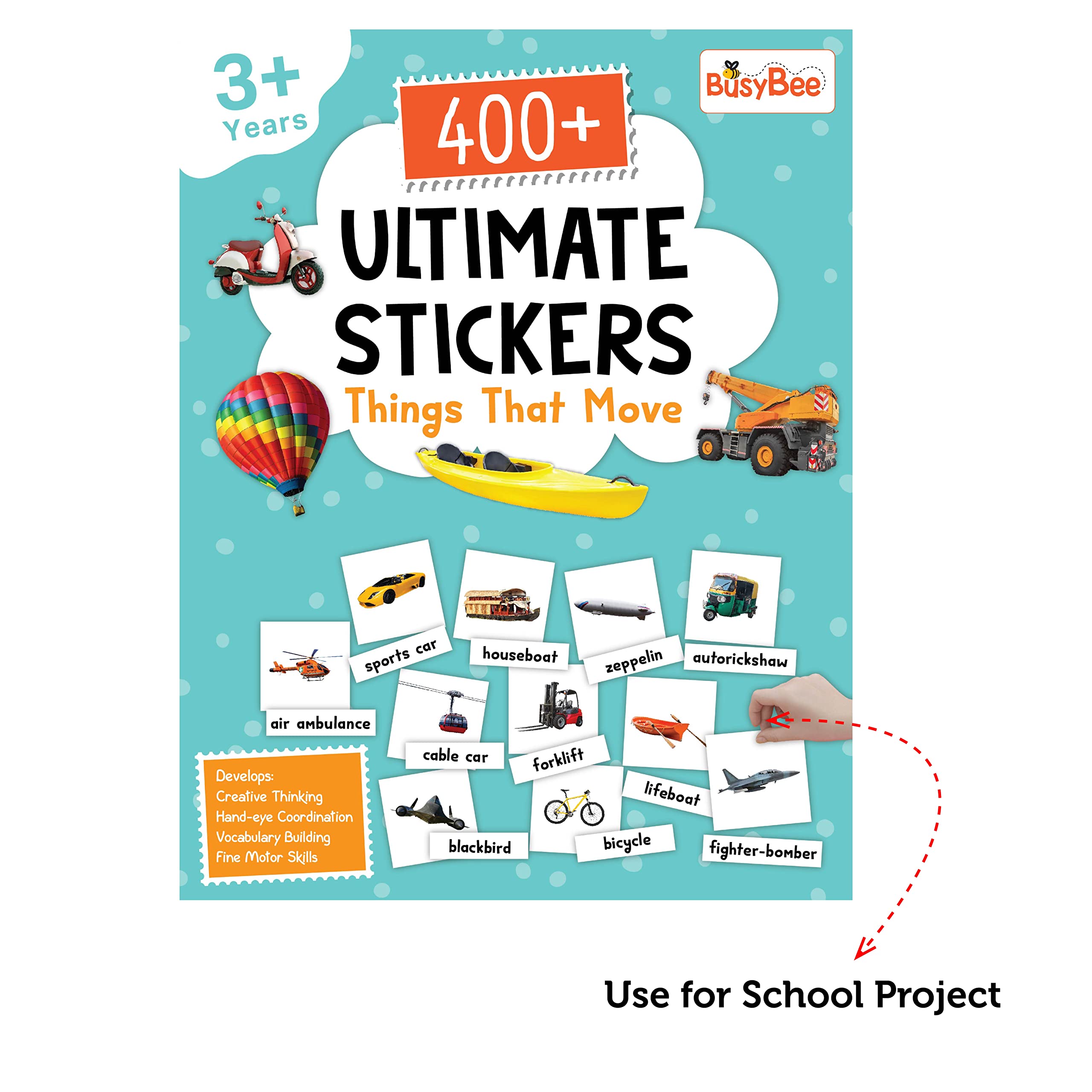 Pegasus 400+ Ultimate Stickers Book - Things That Move for 3+ Years Kids