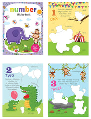 Pegasus Set of 4 Sticker Books - Number, ABC, Things that Move & Shapes and Opposites