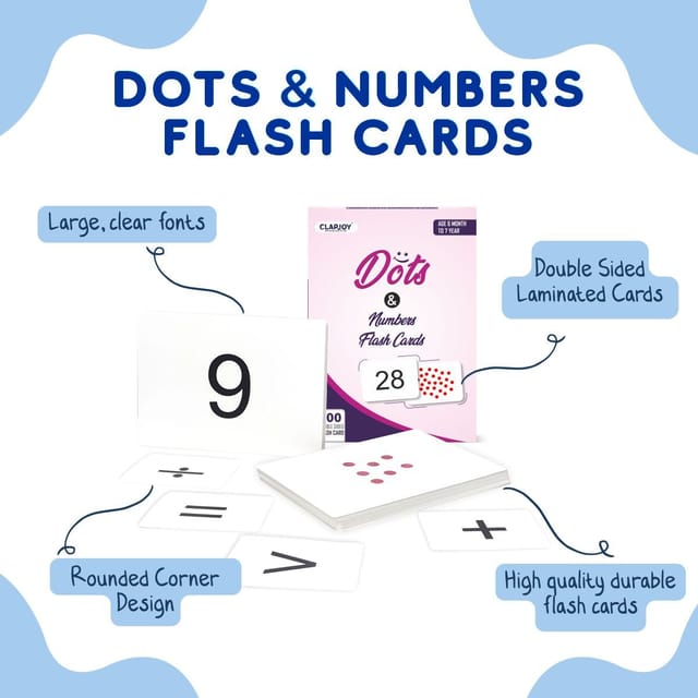 Clapjoy Fun With Dots & Numbers Flashcards For 6+ Months Babies