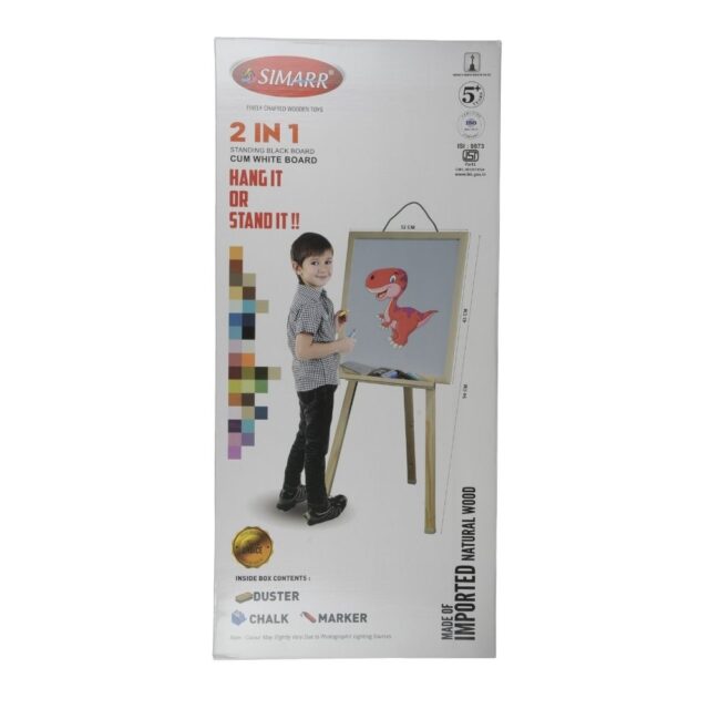 Simarr 2 in 1 Standing Black Board For Kids Ages 3 Years and Up