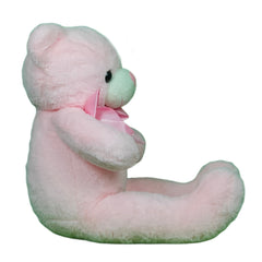 Play Hour Teddy Bear Plush Soft with Pink Ribon Bow Toy for Ages 3 Years and Up - Pink, 70cm