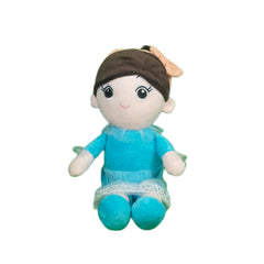 Play Hour Ellie Rag Doll Plush Soft Toy Wearing Sky Frock for Ages 3 Years and Up, 65cm