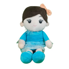 Play Hour Ellie Rag Doll Plush Soft Toy Wearing Sky Frock for Ages 3 Years and Up, 85cm