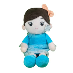 Play Hour Ellie Rag Doll Plush Soft Toy Wearing Sky Frock for Ages 3 Years and Up, 85cm