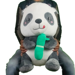 Play Hour Giant Bamboo Panda Plush Soft Toy for Ages 3 Years and Up - Grey, 55cm