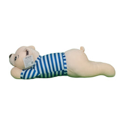 Play Hour Johny Bear Pillow Plush Soft Toy with Blue and White Stripes Cloth for Ages 3 Years and Up, 60cm