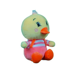 Play Hour Duckie The Duck Plush Soft Toy with Pink Dress for Ages 3 Years and Up, 25cm