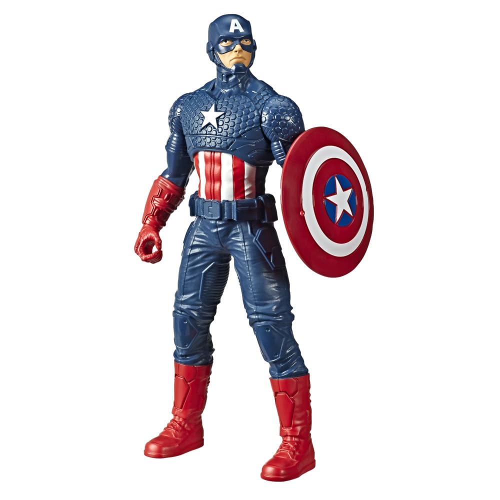 MARVEL Avengers Captain America 9.5-inch Scale Action Figure Toy, Comics-Inspired Design, for Ages 4