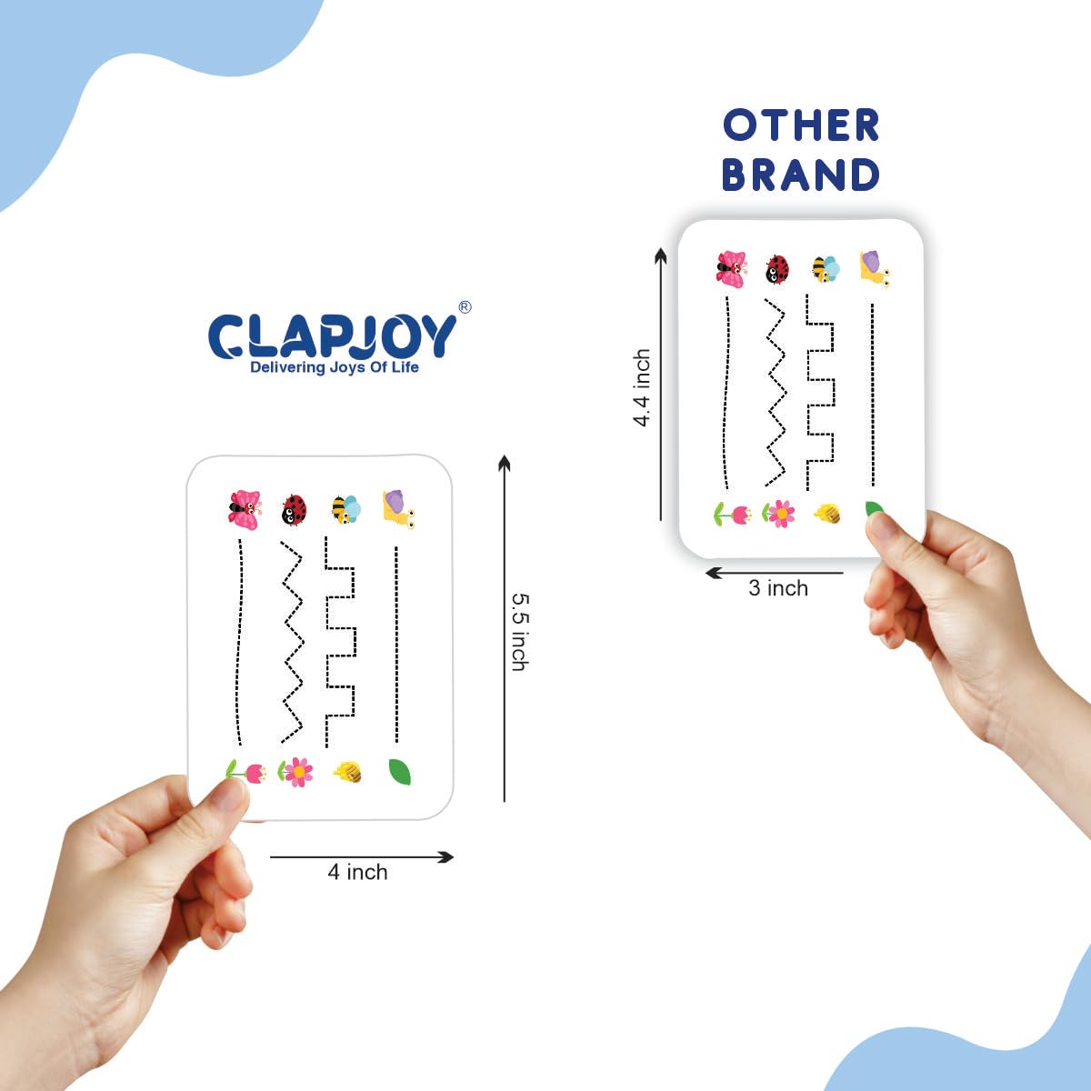 Clapjoy Reusable Flash Cards For Kids|72 Double Sided Early Learning Flash Cards For Kids For Age 2 To 5 Years