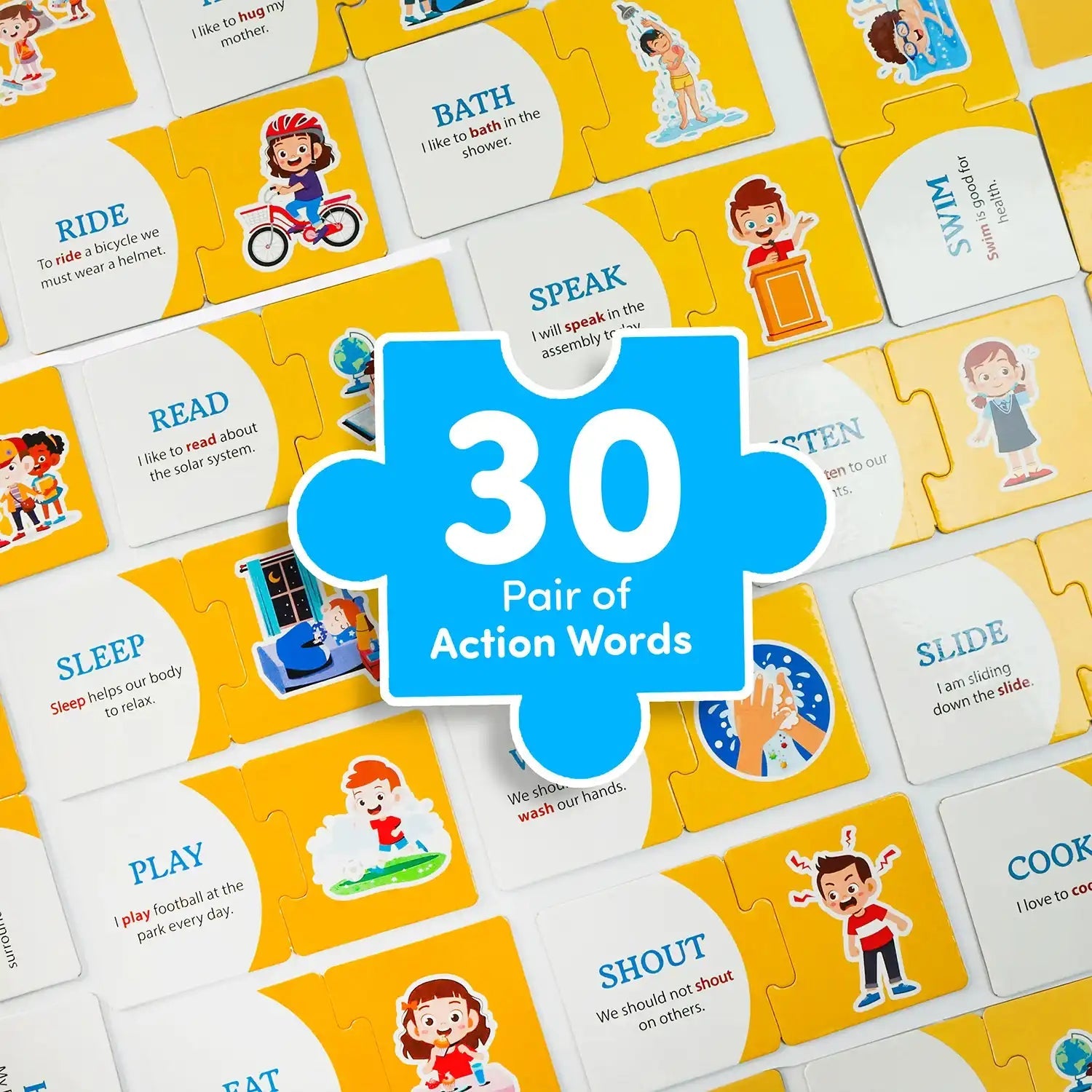 Mittimate Action Words Jigsaw Puzzle Game for Kids Age 2 to 4 Old I 60 Pieces Educational Puzzle Toy I Birthday Gift for Children