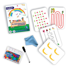 Clapjoy Reusable Flash Cards For Kids|72 Double Sided Early Learning Flash Cards For Kids For Age 2 To 5 Years