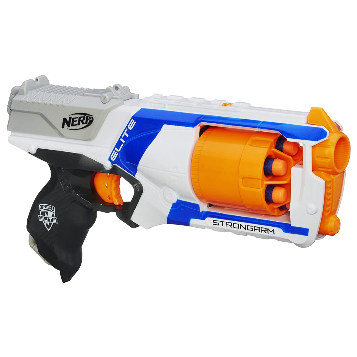 Nerf N Strike Elite Strongarm Toy Blaster with Rotating Barrel, Slam Fire and 6 Official Nerf Elite Darts for Kids, Teens, and Adults