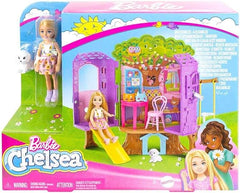 Barbie Chelsea Doll And Treehouse Playset With Pet Puppy For Kids Ages 3+