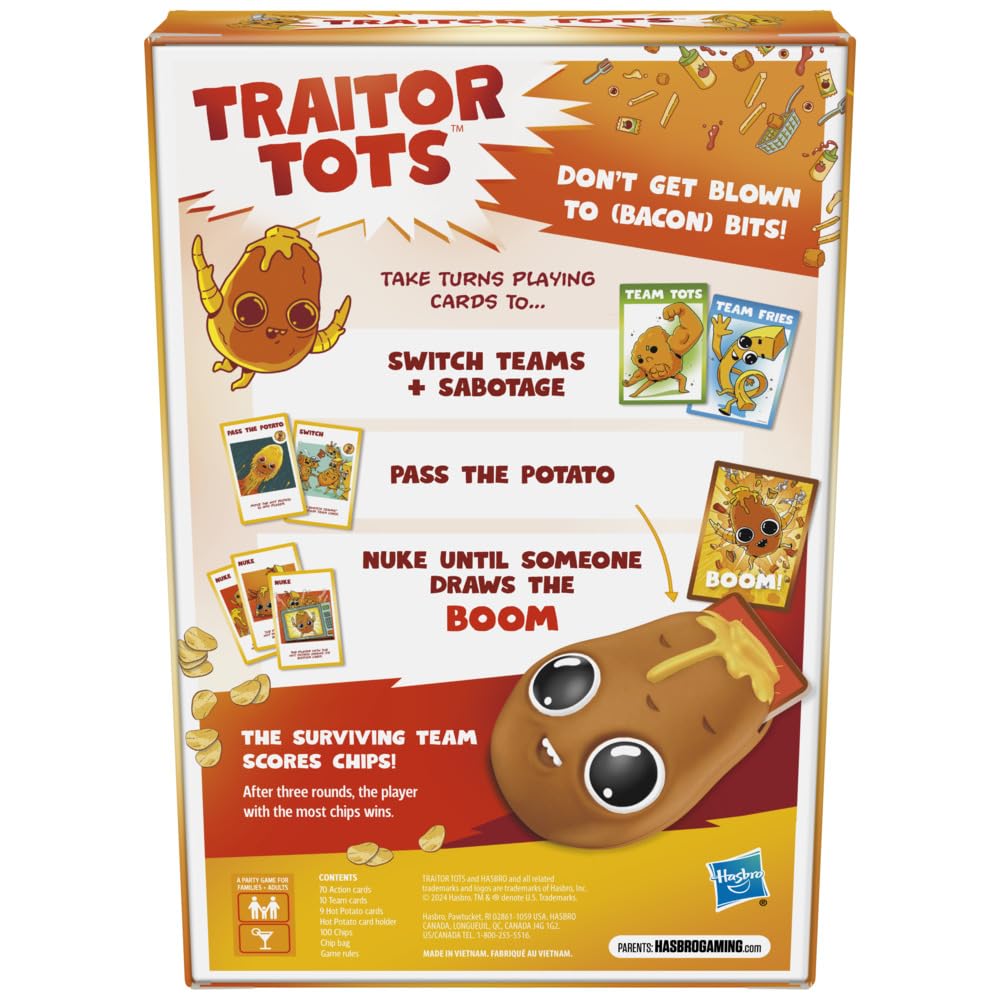 Hasbro Traitor Tots Card Game | Explosive Potato Party Card Game for Families and Adults | Ages 8 and Up