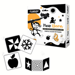 Clapjoy Black And White Flashcards - Best Gift For New Born Babies Of Age 0-6 Months