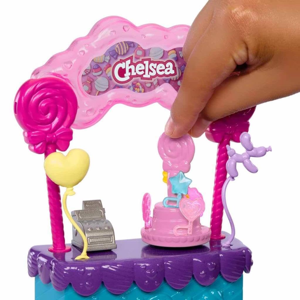 Barbie Chelsea Doll & Lollipop Stand Playset with Accessories, 10-Piece Toy Set from and Stacie to The Rescue movie for Kids Ages 3+