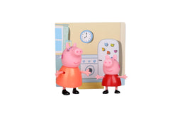 PEPPA PIG and Mummy Pig Twin Figure Fun Pack with Two Poseable Figures and a Scene Card, Preschool Toy for Girls and Boys Ages 3 and Up