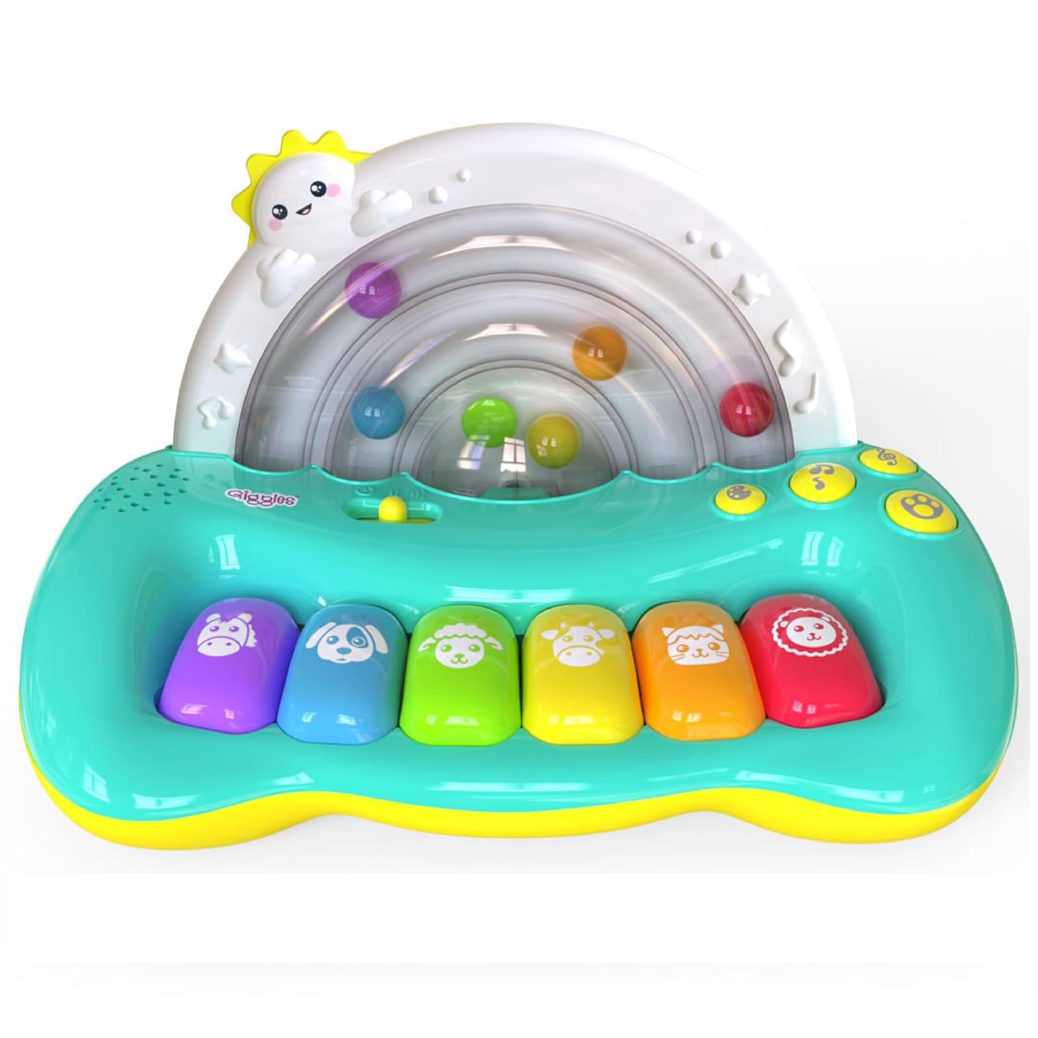 Funskool Giggles Jumpin Melody Keyboard, 6 multi-coloured keys, Colourful balls pop in semi-circle track for 18 months old Kids