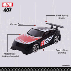 Marvel Go 1:64 Diecast Venom Battle SUV Toy Car for Collection for Ages 3 years and up