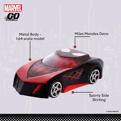 Marvel Go 1:64 Diecast Miles Morales Rapid Racer Toy Car for Collection for Ages 3 years and up