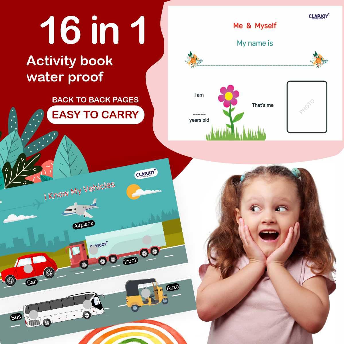 Clapjoy Velcro Book Level 1 For Preschool Kids Upto 2 Years