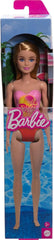 Barbie Beach Doll With Blond Hair Wearing Pink Palm Tree-Print Swimsuit For Kids Ages 3+