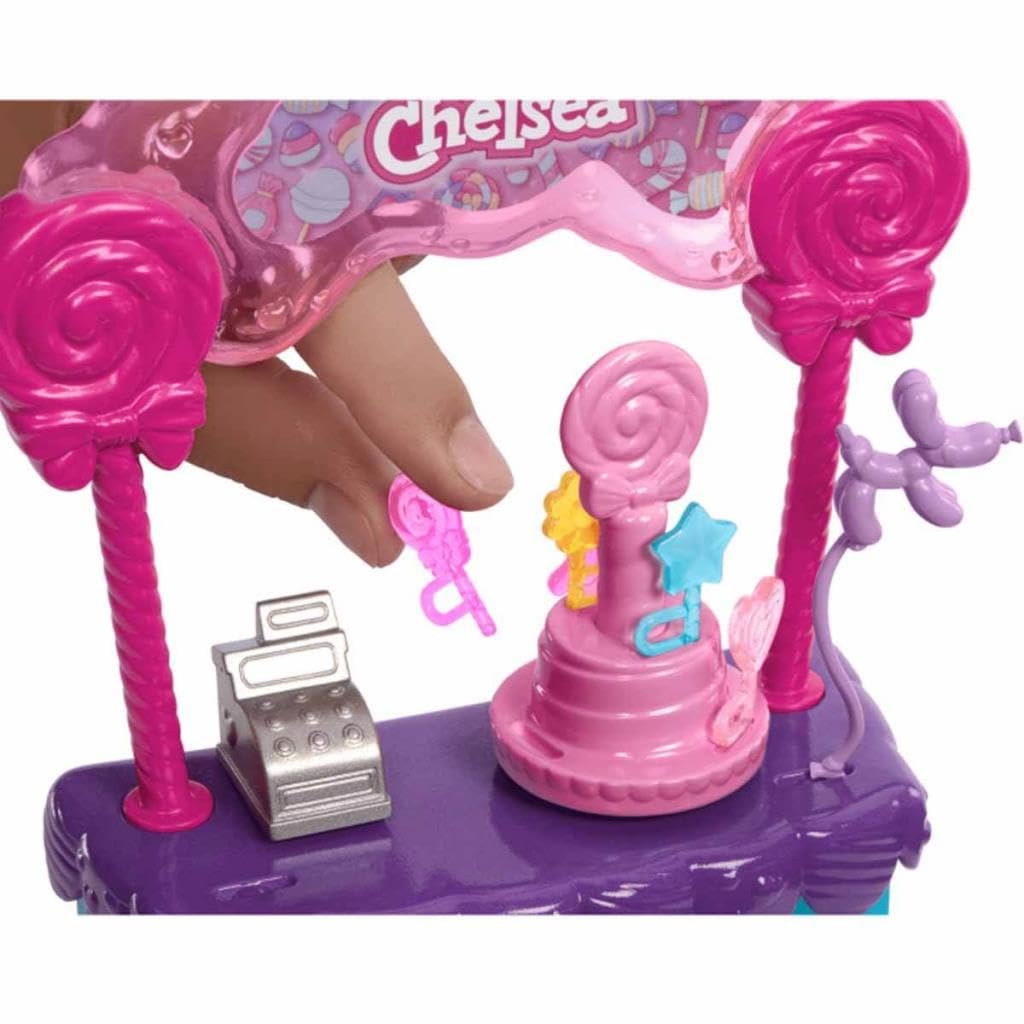 Barbie Chelsea Doll & Lollipop Stand Playset with Accessories, 10-Piece Toy Set from and Stacie to The Rescue movie for Kids Ages 3+