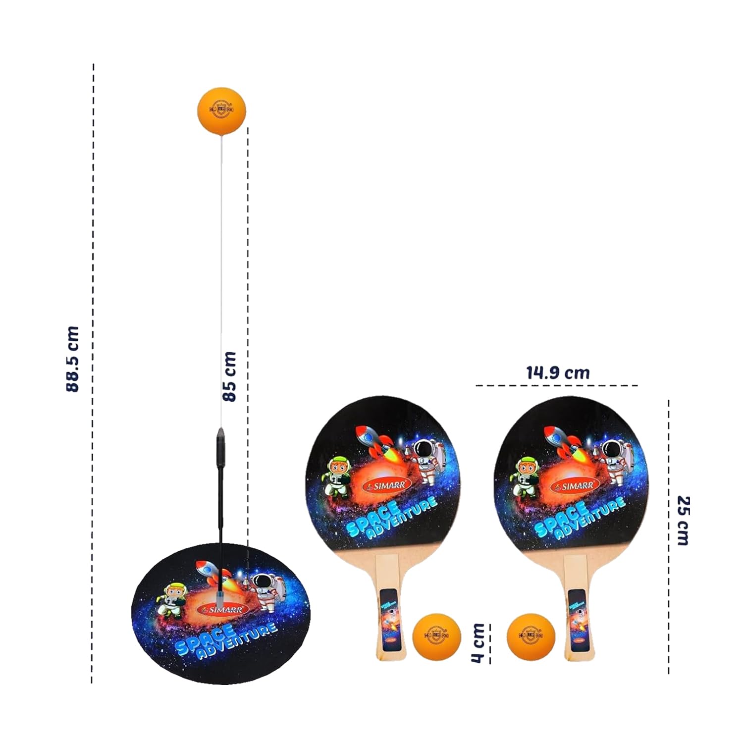 Simarr Space Ping-Pong Table Tennis Trainer Set For Kids Ages 3 Years and Up