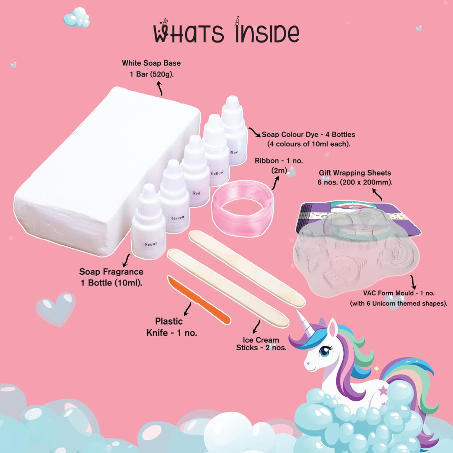 Funskool Handycrafts Unicorn Soap Making Kit- 6 Different Soap Shapes Activity Kit for Ages 5+