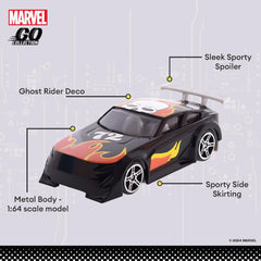 Marvel Go 1:64 Diecast Ghost Rider Battle SUV Toy Car for Collection for Ages 3 years and up