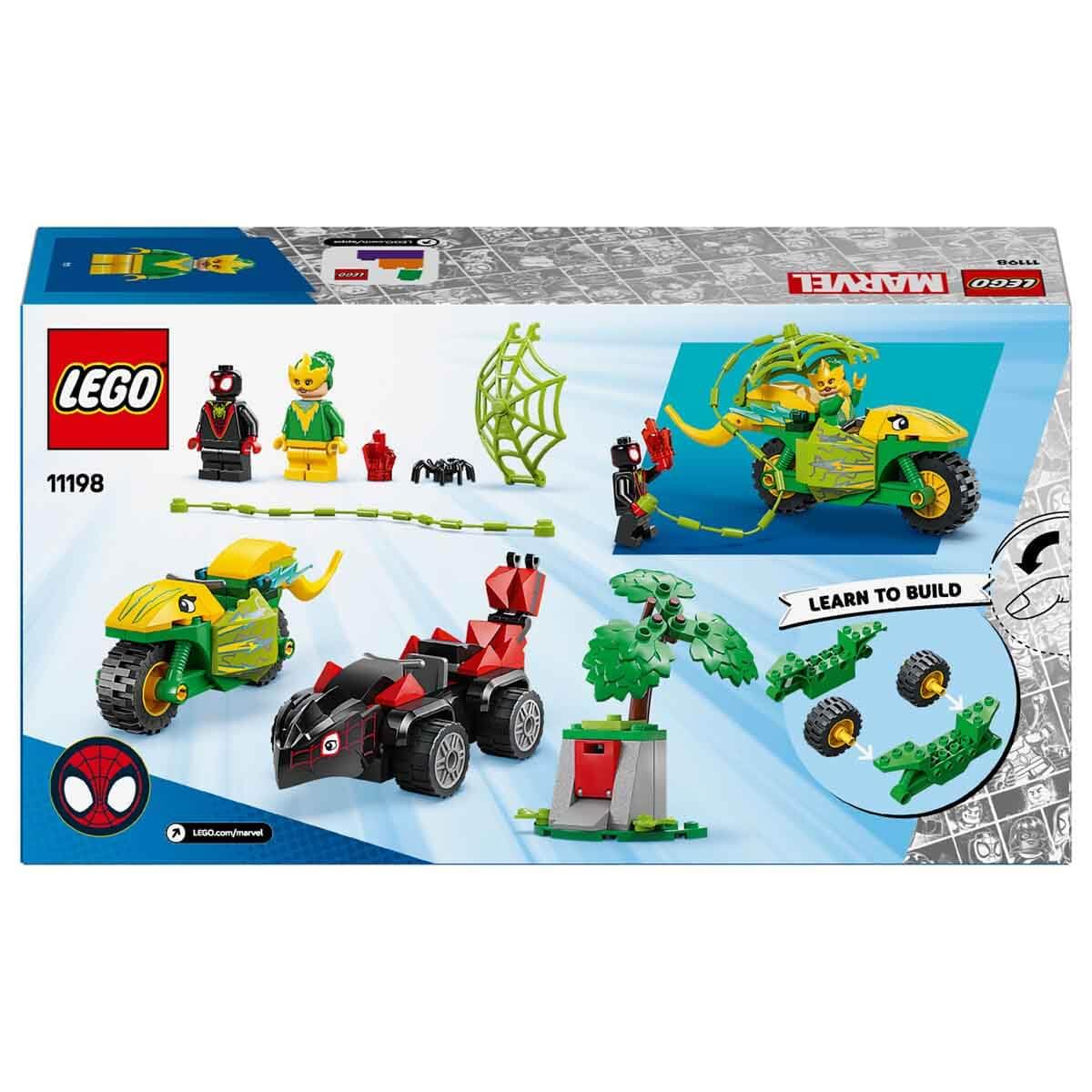 LEGO Marvel Spidey and His Amazing Friends Spin and Electro Dinosaur Vehicle Chase Building Kit For Ages 4+