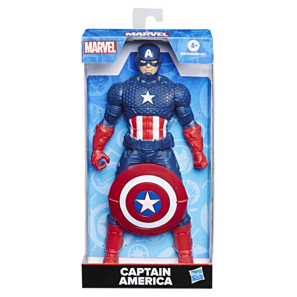 MARVEL Avengers Captain America 9.5-inch Scale Action Figure Toy, Comics-Inspired Design, for Ages 4