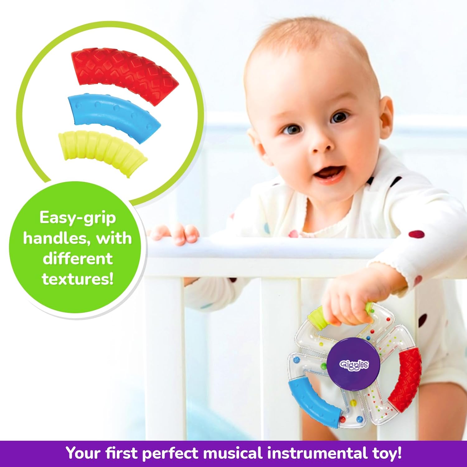 Funskool Giggles Sensory Rattle Perfect for Little Hands, 6 Months+