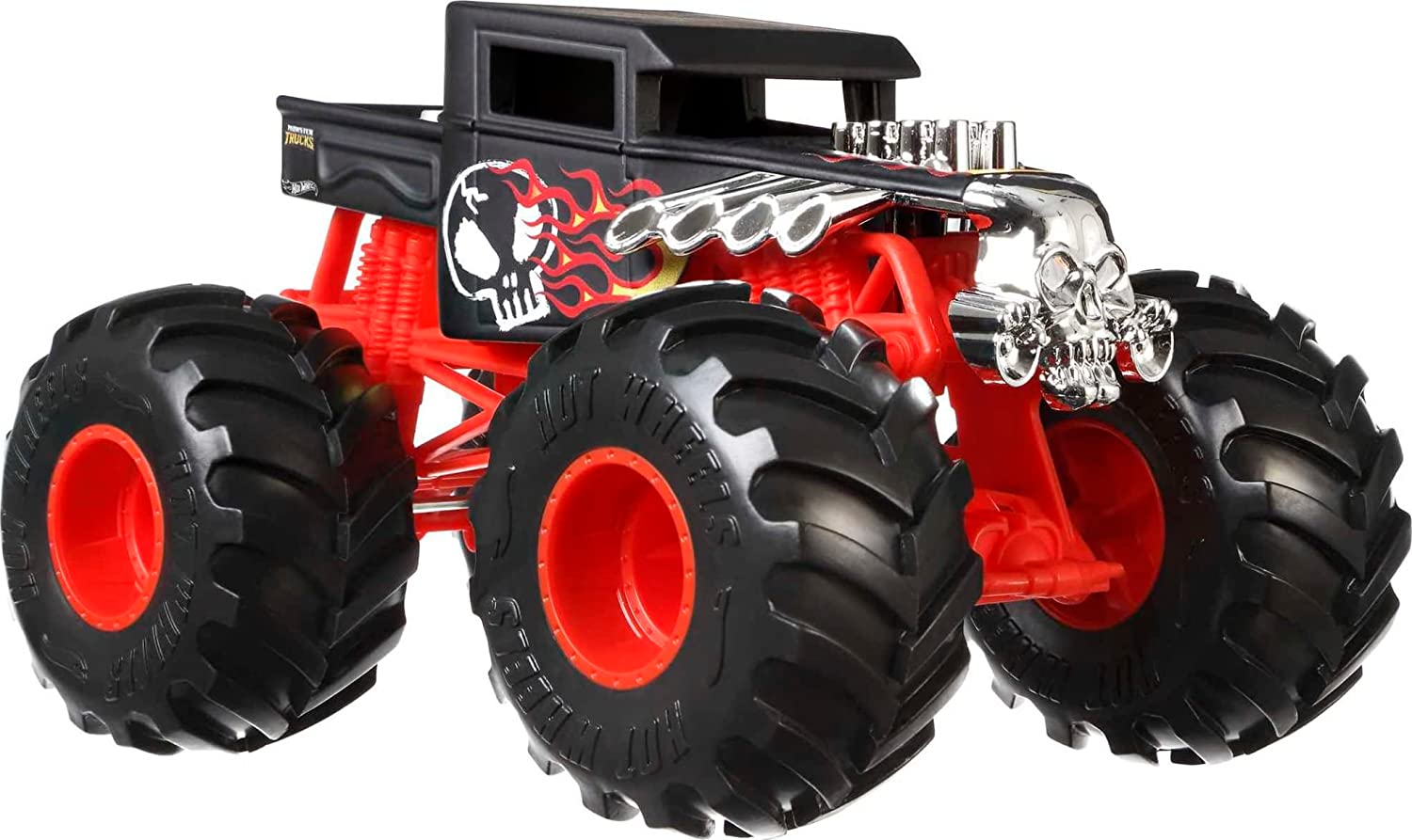 Hot Wheels 1:24 Scale Oversized Monster Truck Bone Shaker Die-Cast Toy Truck with Giant Wheels and Cool Designs