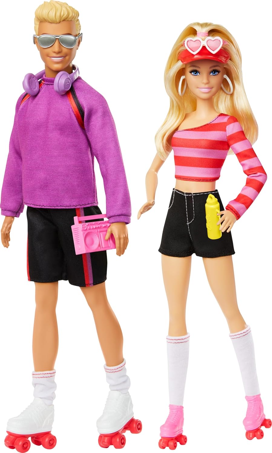 Barbie 65th Anniversary Fashionistas Set with 2 Roller-Skating Fashion Dolls & 6 Accessories for Kids Ages 3+