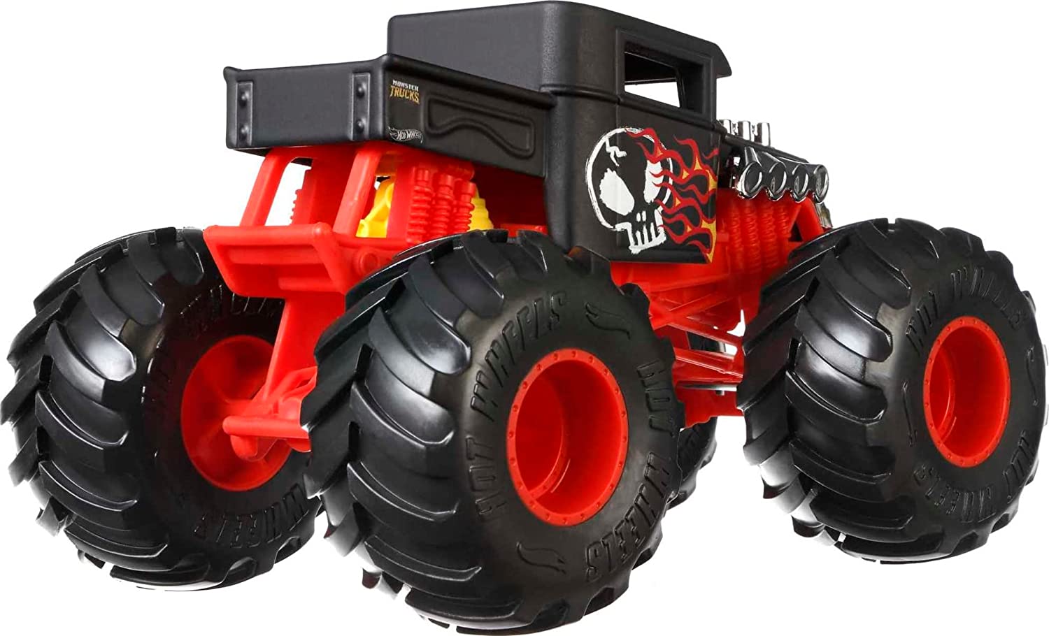 Hot Wheels 1:24 Scale Oversized Monster Truck Bone Shaker Die-Cast Toy Truck with Giant Wheels and Cool Designs