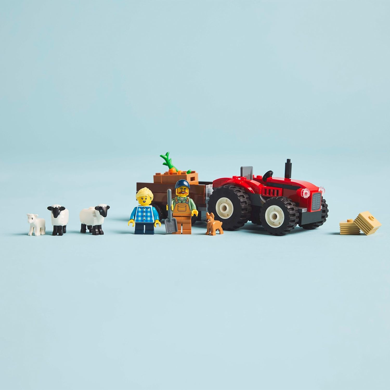 LEGO City Red Farm Tractor with Trailer & Sheep Building Kit For Ages 4+