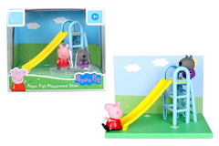 PEPPA PIG Playground Slide Themed Preschool Toy and Danny Dog, Includes 2 poseable Figures, Playground Slide Accessory and Scene Cards, for Girls and Boys Ages 3 and up