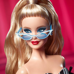 Barbie 65th Anniversary Signature Doll Collectible with Blonde Hair, Black and White Gown, Sapphire Gem Earrings and Sunglasses for Kids Ages 5+