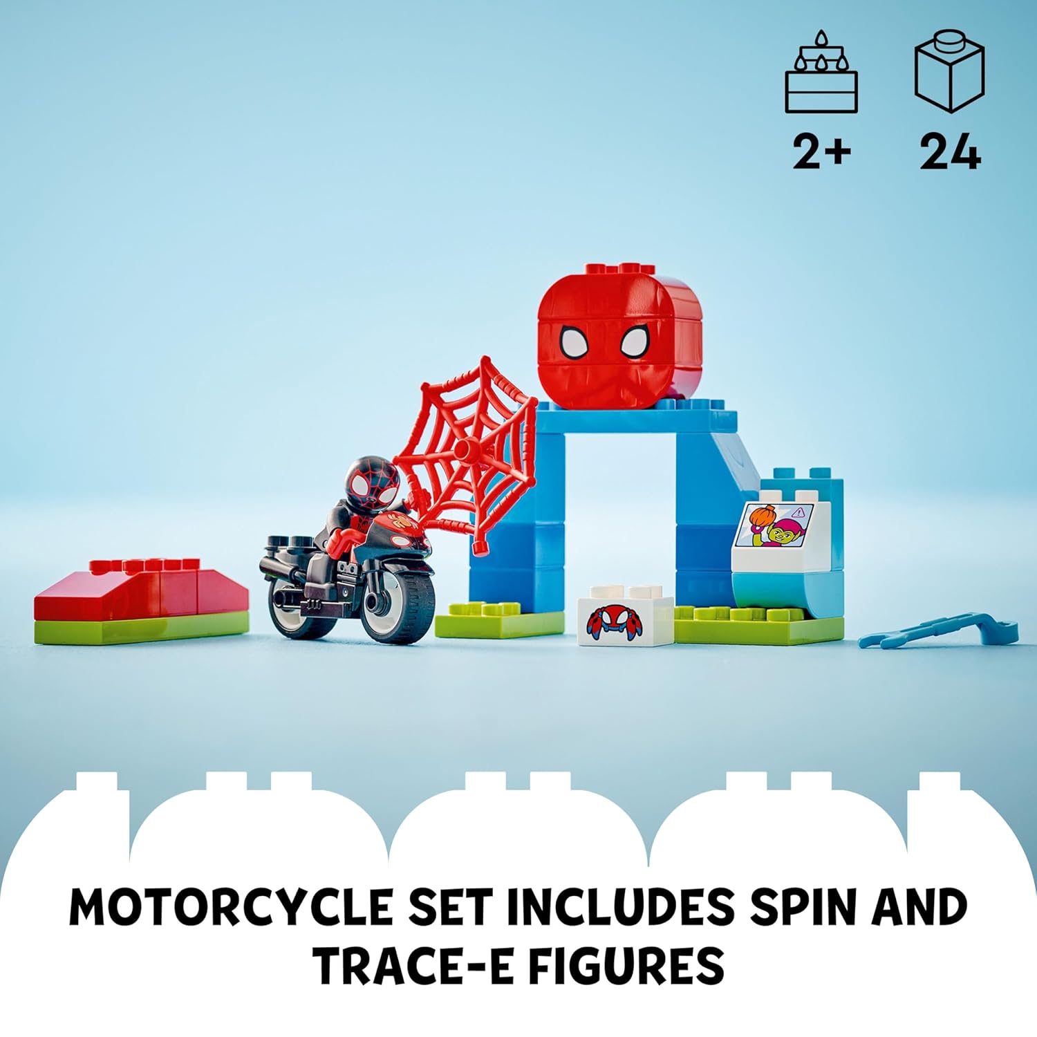 LEGO DUPLO Marvel Spinâ€™s Motorcycle Adventure Set Kit for Ages 2+